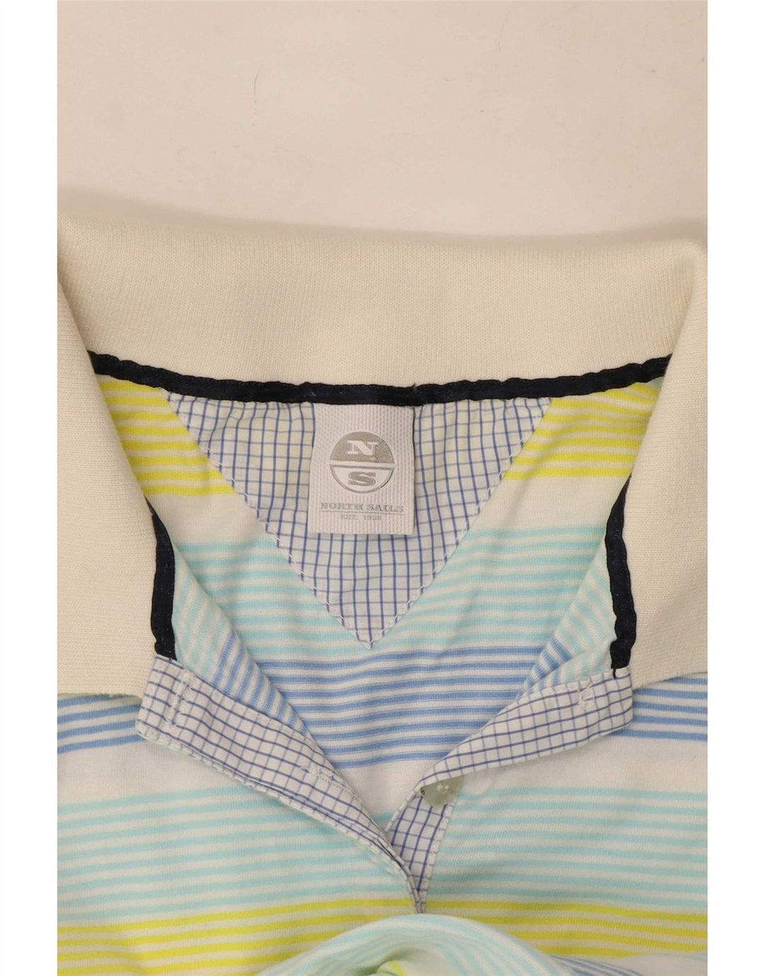 North Sails Womens Polo Shirt UK 12 Medium Multicoloured Striped Cotton