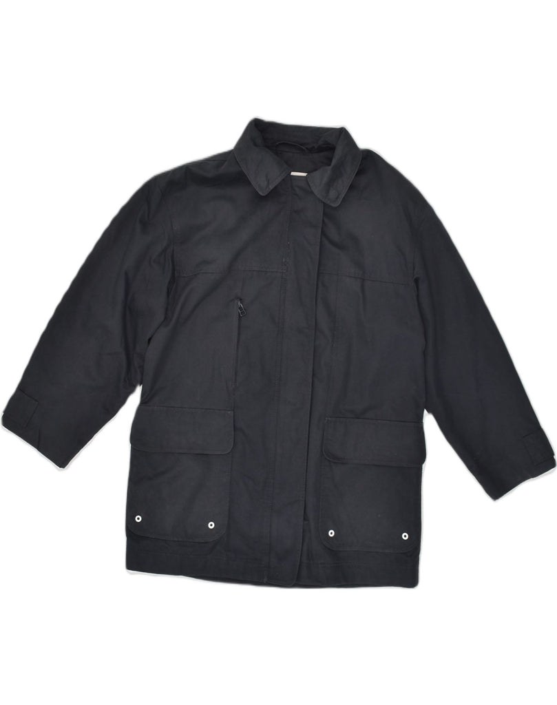 ESCADA Womens Utility Jacket UK 4 XS Navy Blue Cotton | Vintage Escada | Thrift | Second-Hand Escada | Used Clothing | Messina Hembry 