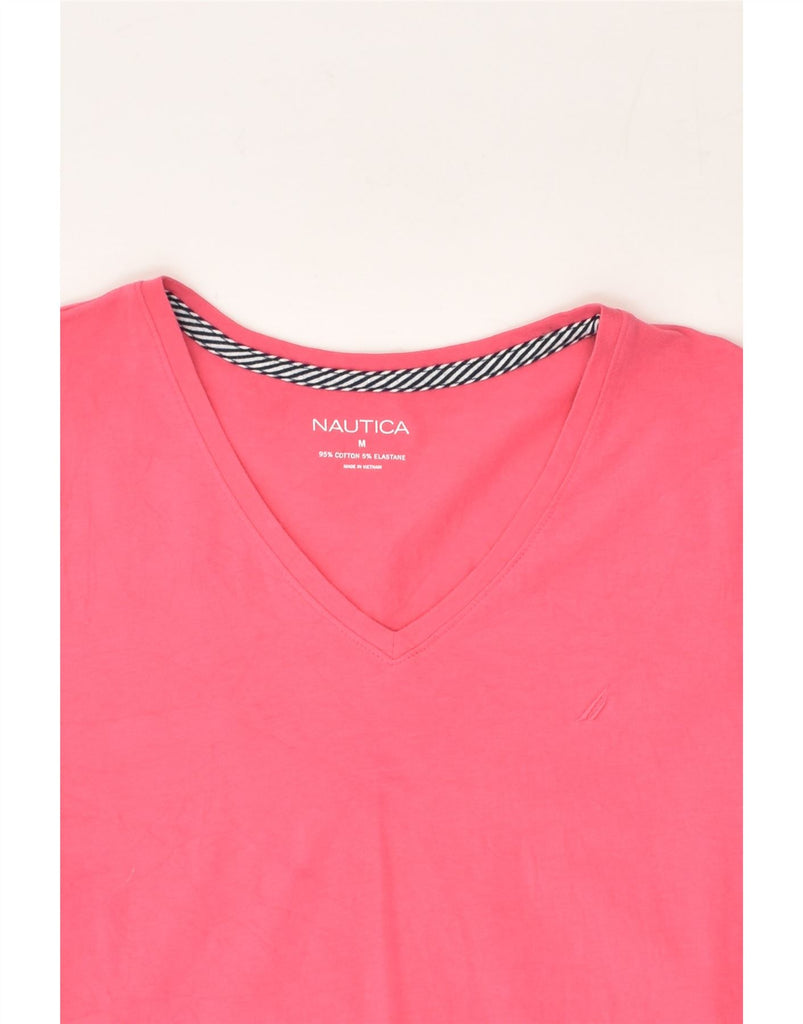 NAUTICA Womens T-Shirt Top UK 14 Medium Pink Cotton | Vintage Nautica | Thrift | Second-Hand Nautica | Used Clothing | Messina Hembry 