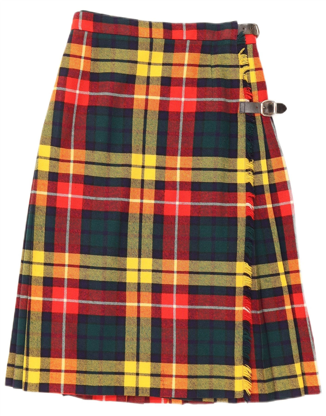 Vintage Womens Wrap Skirt W24 XS Multicoloured Check New Wool