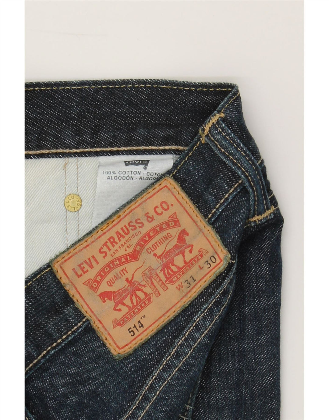 LEVI'S Mens Straight Jeans W31 L30 Blue Cotton Vintage Levi's and Second-Hand Levi's from Messina Hembry 