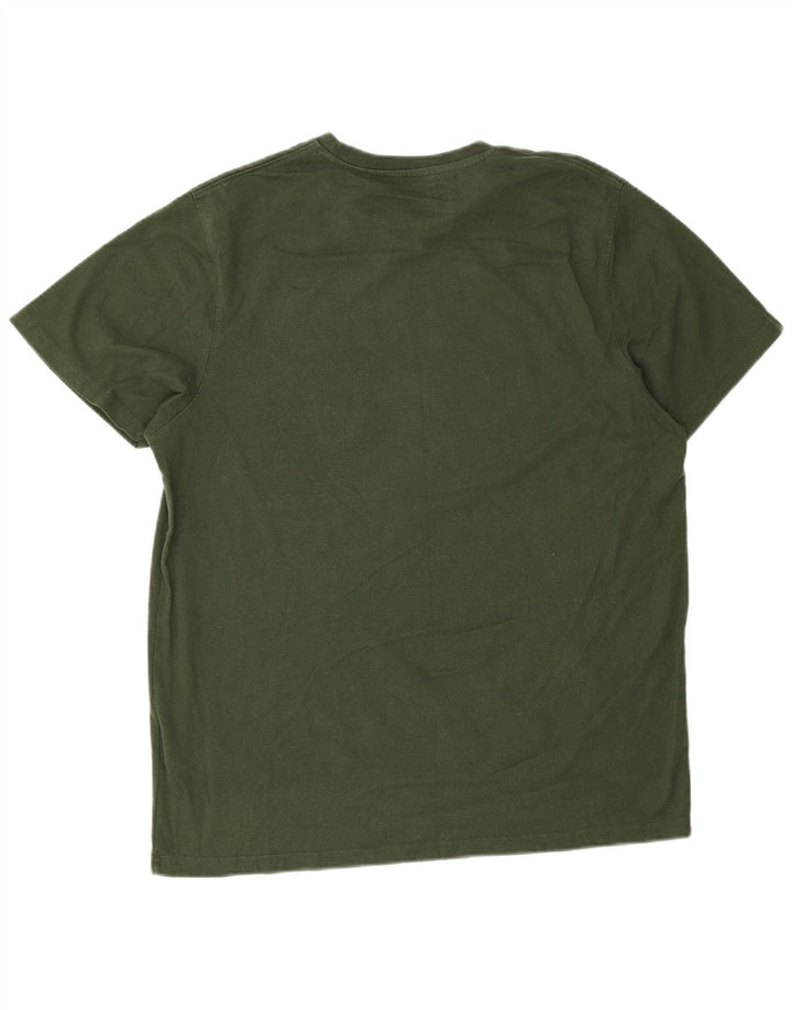 MOUNTAIN WAREHOUSE Mens Graphic T-Shirt Top Large Green Cotton