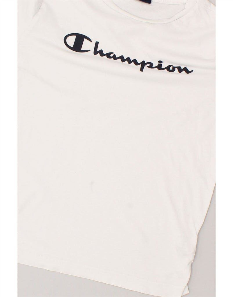 CHAMPION Boys Graphic T-Shirt Top 9-10 Years Medium  White Cotton | Vintage Champion | Thrift | Second-Hand Champion | Used Clothing | Messina Hembry 