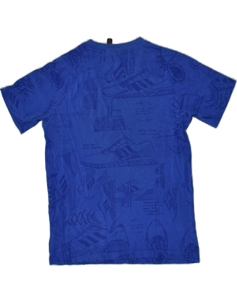 ADIDAS Boys Abstract Pattern Graphic T-Shirt Top 13-14 Years Blue Cotton | Vintage Adidas | Thrift | Second-Hand Adidas | Used Clothing | Messina Hembry 