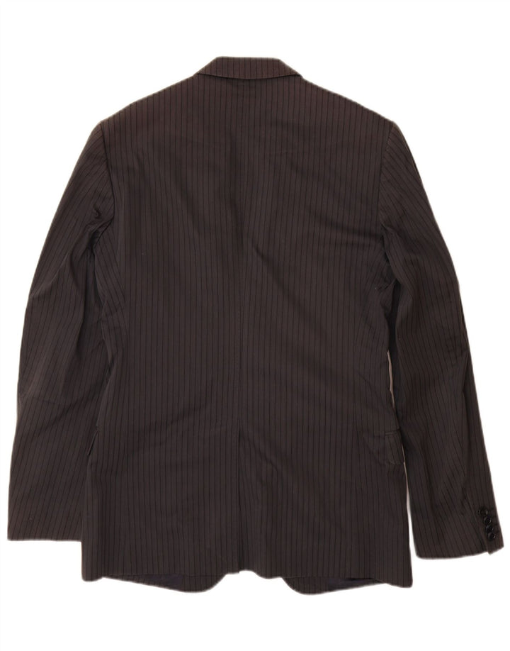 Dolce & Gabbana Mens Blazer Jacket IT 48 Medium Navy Blue Pinstripe