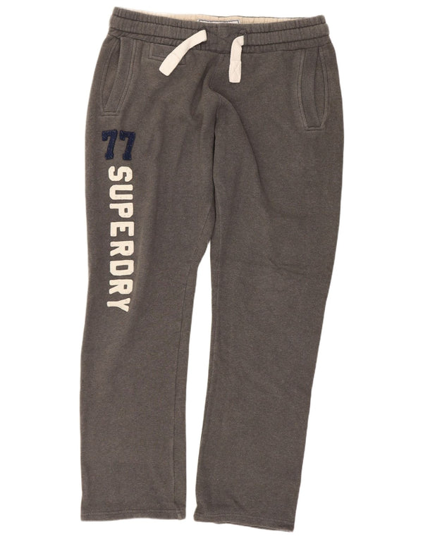 Superdry Mens Graphic Tracksuit Trousers Medium Grey Cotton