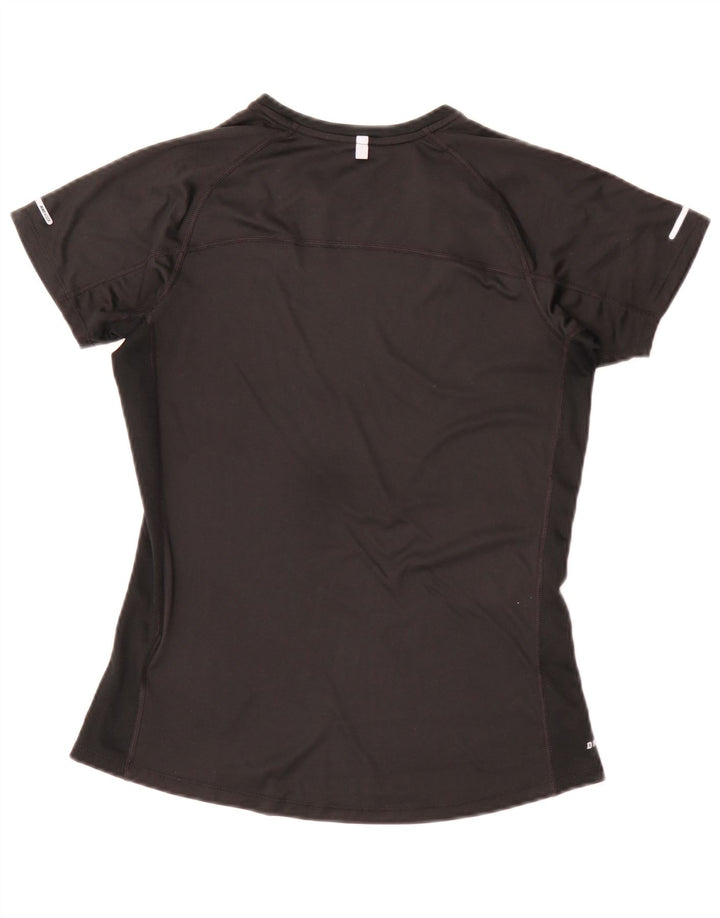 Nike Womens Dri Fit T-Shirt Top UK 12 Medium Black Polyester