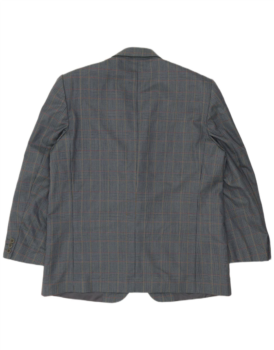 Vintage Mens 2 Button Blazer Jacket IT 54 2XL Blue Houndstooth Virgin Wool