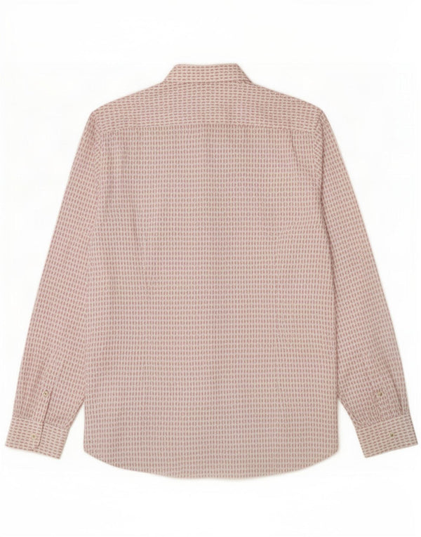Ted Baker Mens Modern Fit Shirt Size 16 Large White Geometric Cotton