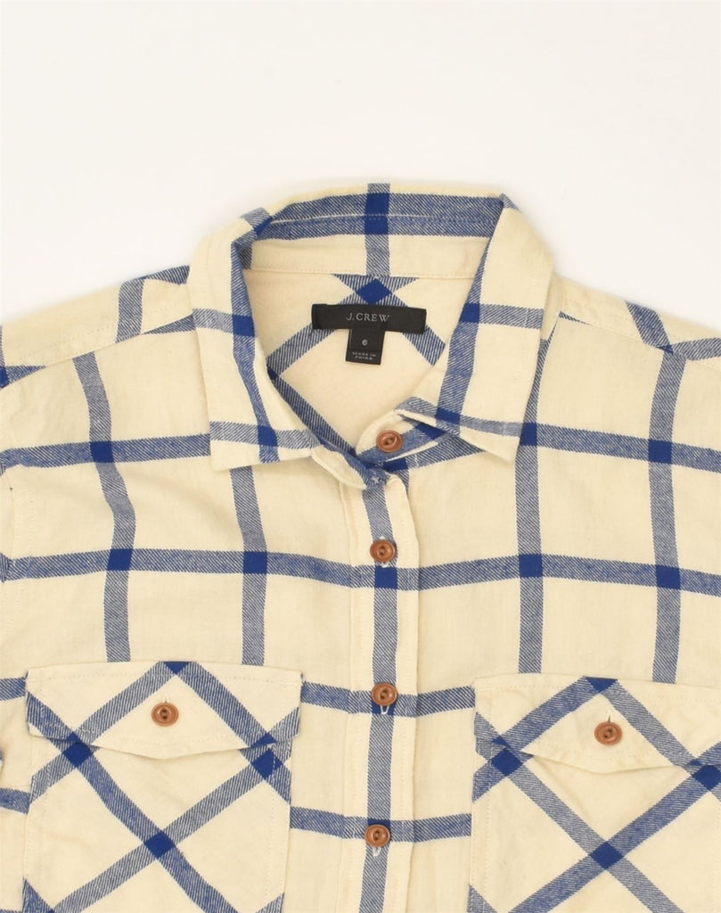 J. CREW Womens Shirt US 6 Medium Beige Check Cotton | Vintage J. Crew | Thrift | Second-Hand J. Crew | Used Clothing | Messina Hembry 