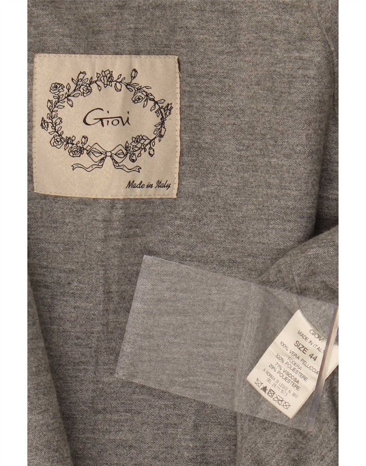 Vintage Womens Open Faux Fur Jacket IT 44 Medium Grey Polyester