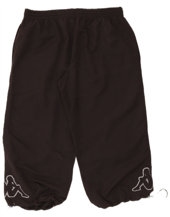 KAPPA Mens Graphic Capri Tracksuit Trousers Medium  Black Polyester