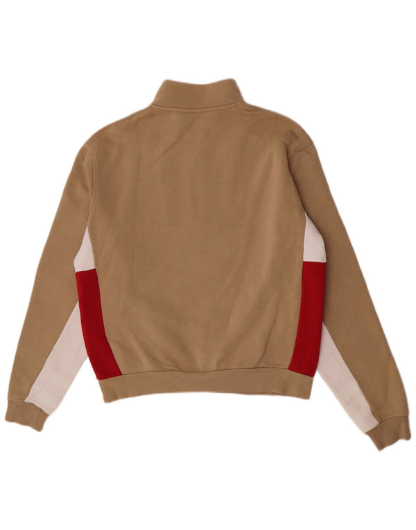 Adidas Mens Loose Fit Graphic Sweatshirt Jumper Small Beige Colourblock