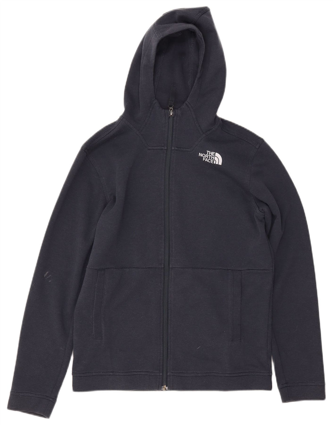 THE NORTH FACE Boys Zip Hoodie Sweater 13-14 Years XL Navy Blue Polyester