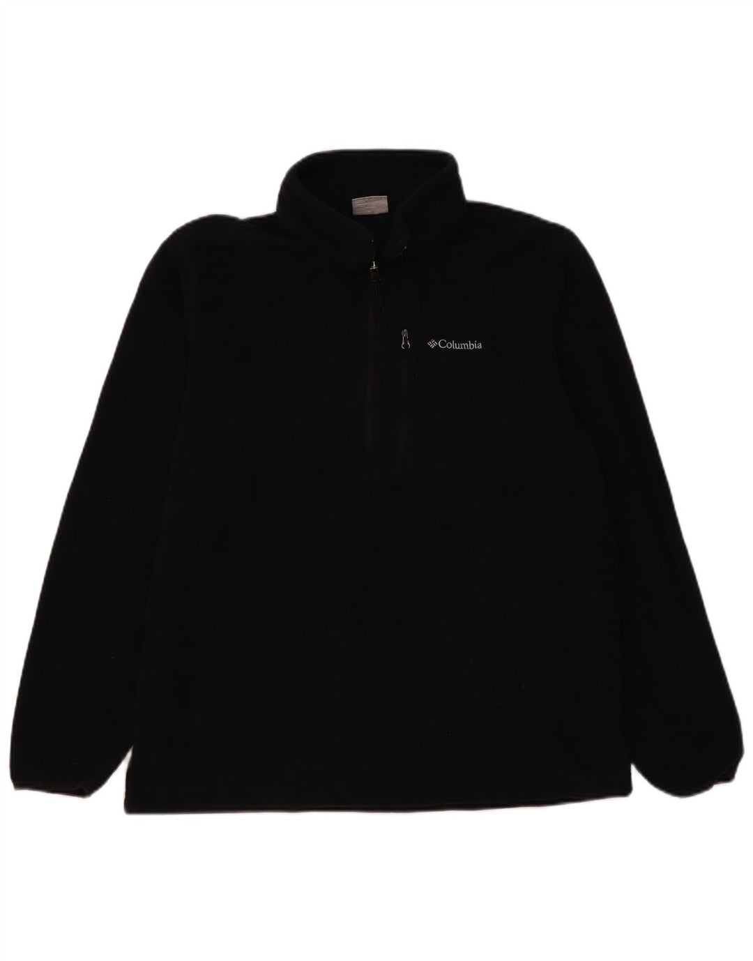 Columbia Mens Zip Neck Fleece Jumper Large Black Polyester