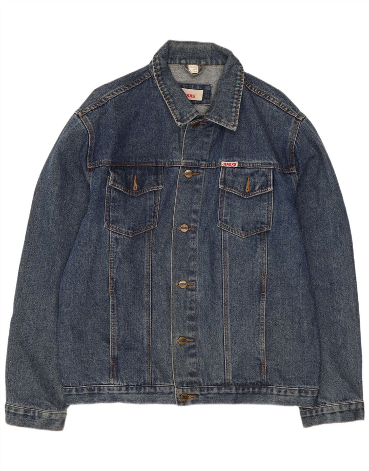 Jeaxxs Mens Denim Jacket UK 38/40 Medium Blue Cotton