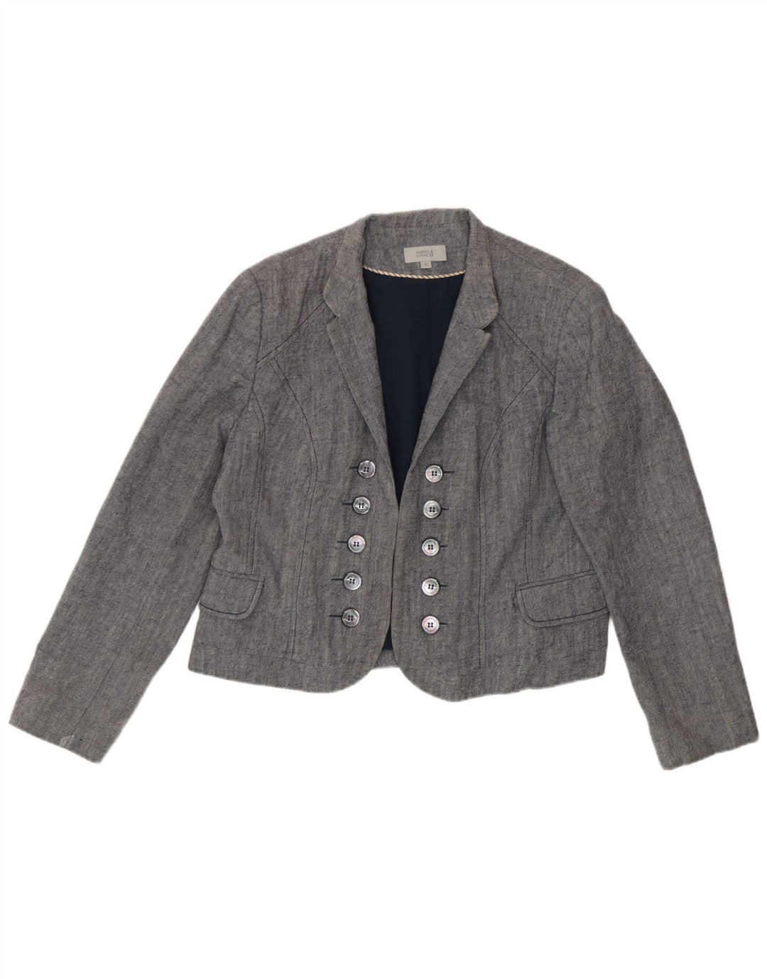 Marks & Spencer Womens Bolero Jacket UK 18 XL  Blue Cotton
