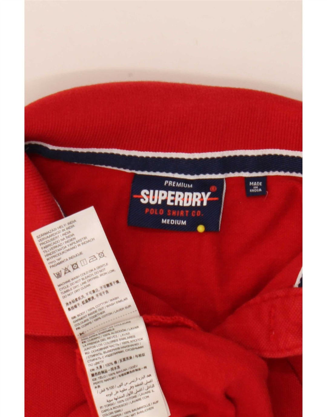 Superdry Mens Polo Shirt Medium Red Cotton
