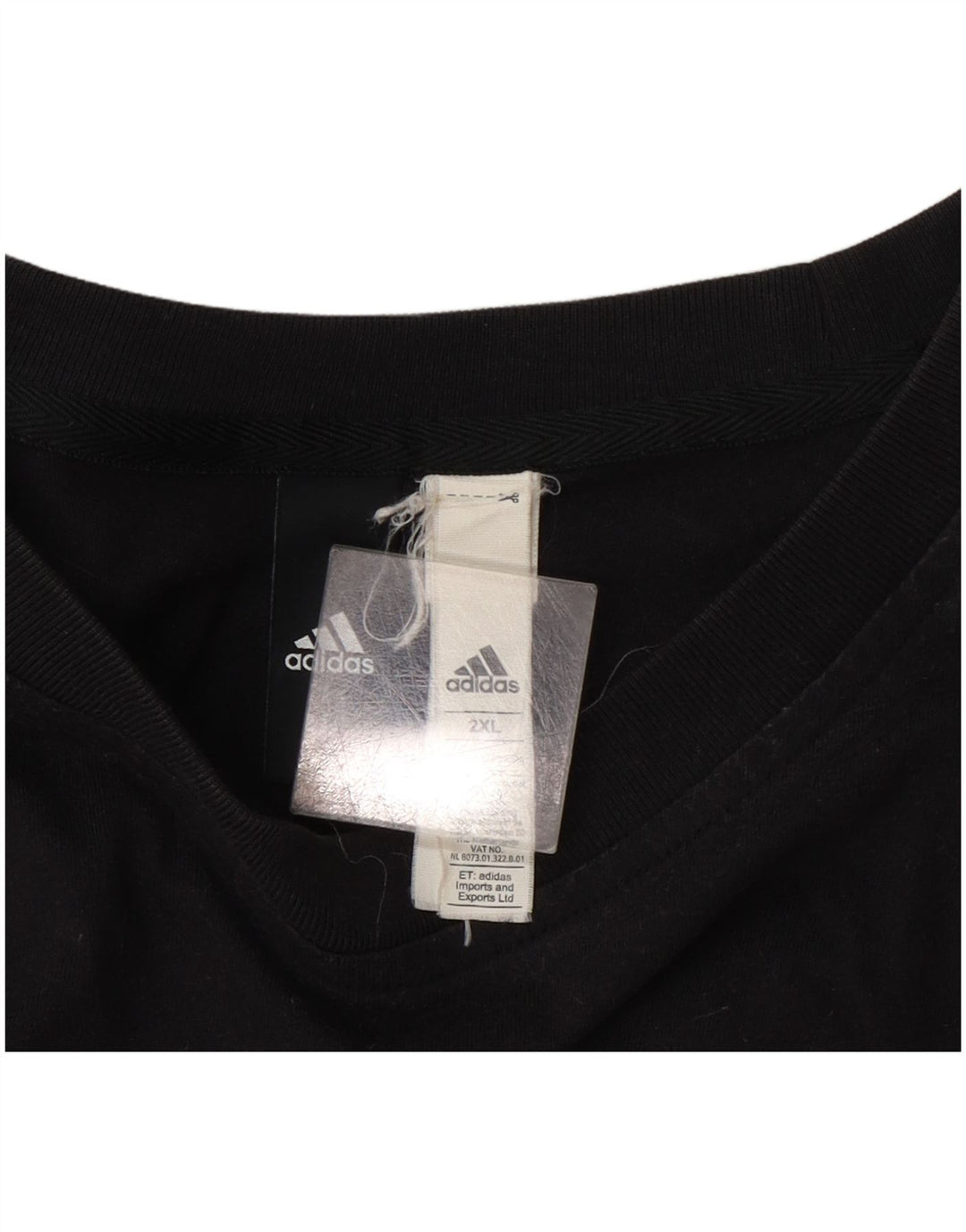 Adidas Mens T-Shirt Top 2XL Black Cotton