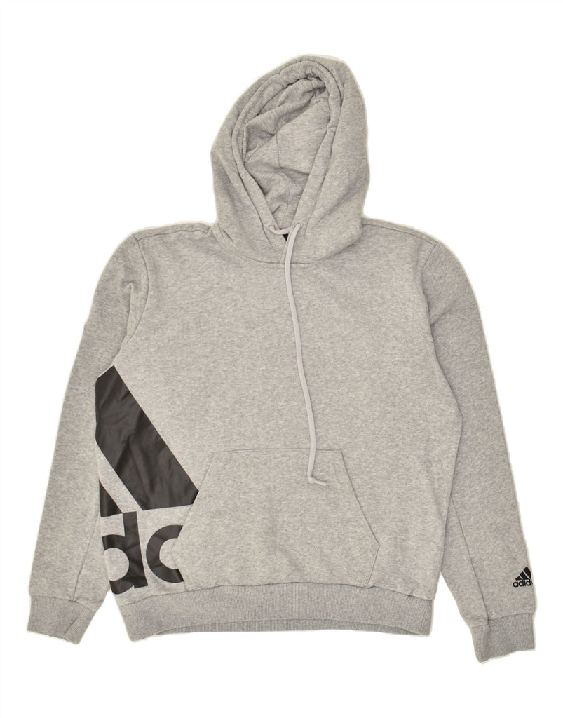 ADIDAS Mens Graphic Hoodie Jumper XS Grey Cotton Vintage Adidas and Second-Hand Adidas from Messina Hembry 