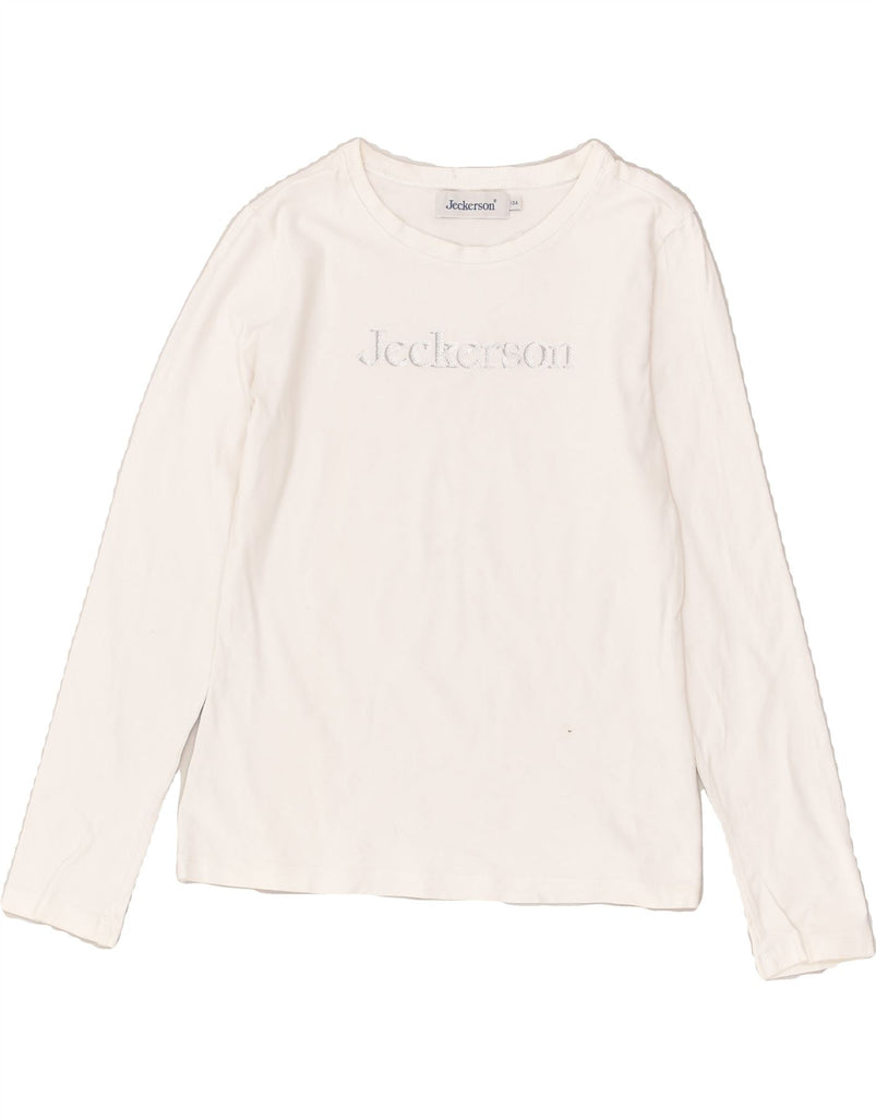 JECKERSON Girls Graphic Top Long Sleeve 12-13 Years White Cotton | Vintage Jeckerson | Thrift | Second-Hand Jeckerson | Used Clothing | Messina Hembry 