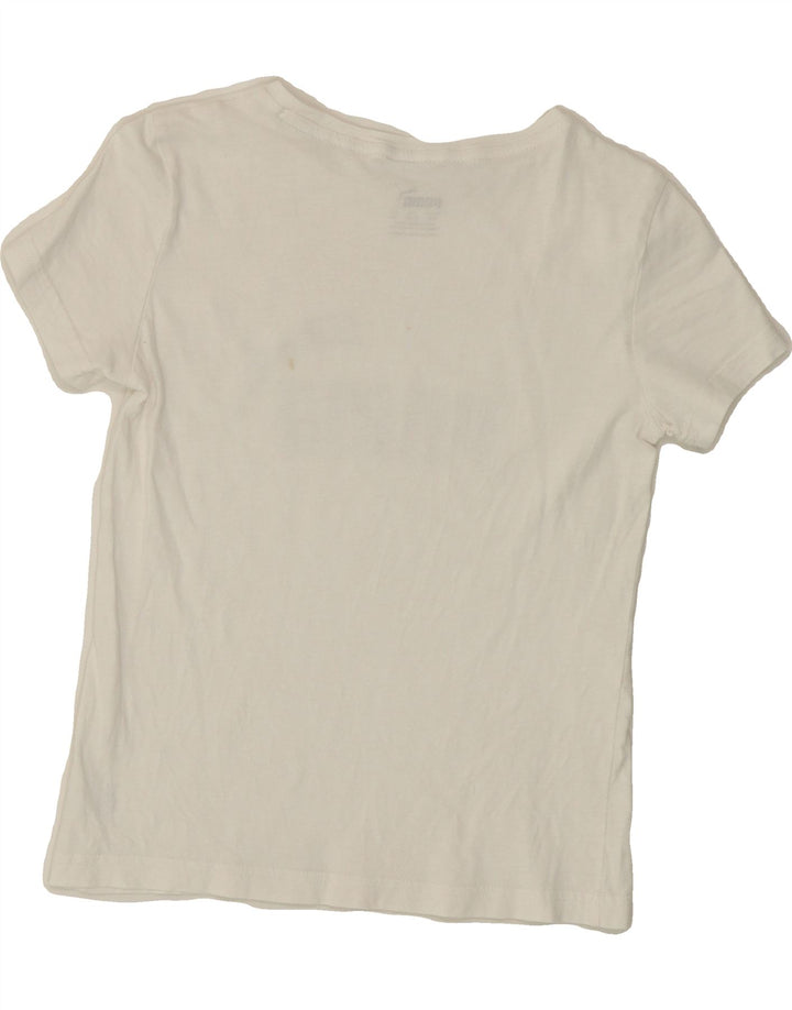 PUMA Girls Graphic T-Shirt Top 9-10 Years White Vintage Puma and Second-Hand Puma from Messina Hembry 