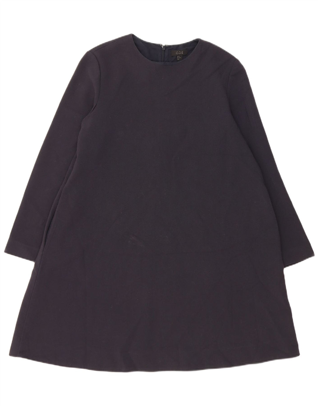 Cos Womens Long Sleeve A-Line Dress EU 38 Medium Navy Blue Polyester