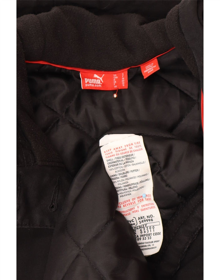 PUMA Womens Oversized Hooded Parka Jacket UK 10 Small Black Cotton