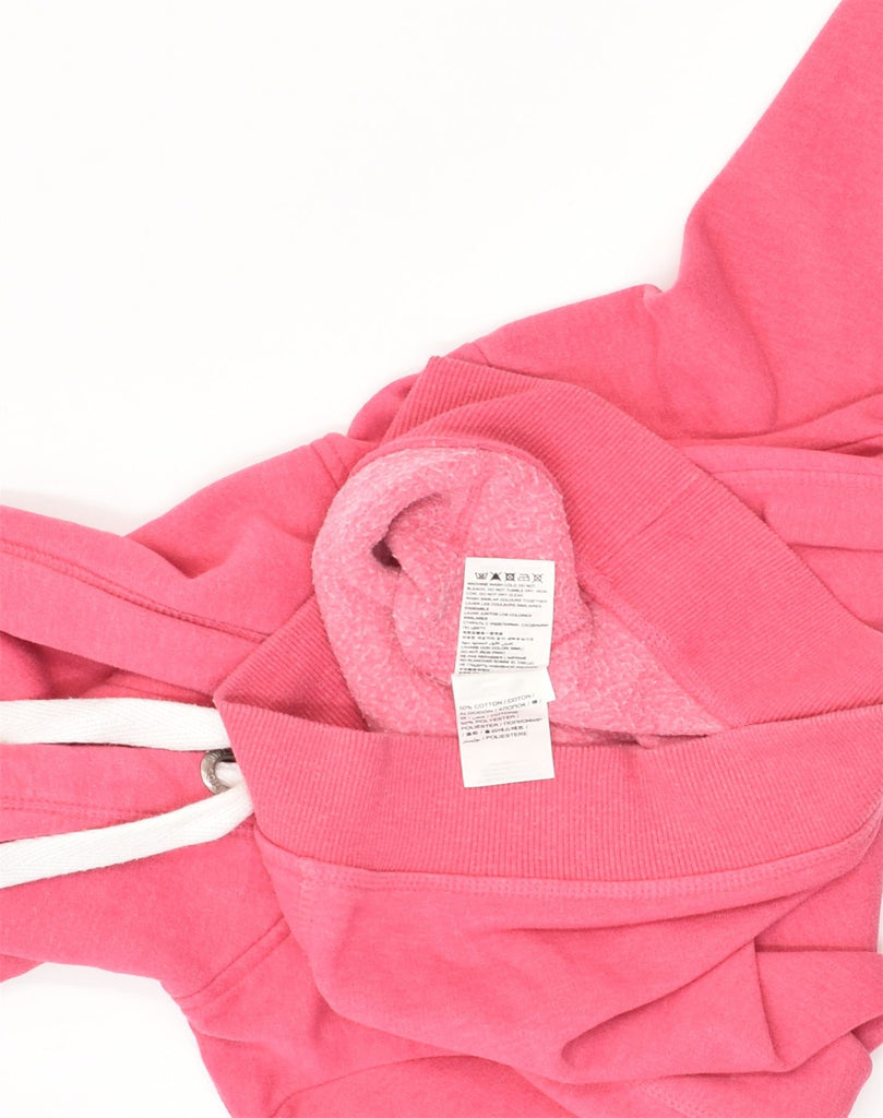 SUPERDRY Womens Graphic Hoodie Jumper UK 4 XS Pink Cotton | Vintage Superdry | Thrift | Second-Hand Superdry | Used Clothing | Messina Hembry 