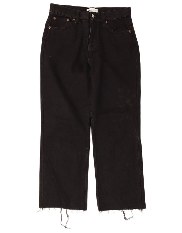 Zara Womens Cropped Jeans EU 38 Small W28 L25 Black Cotton