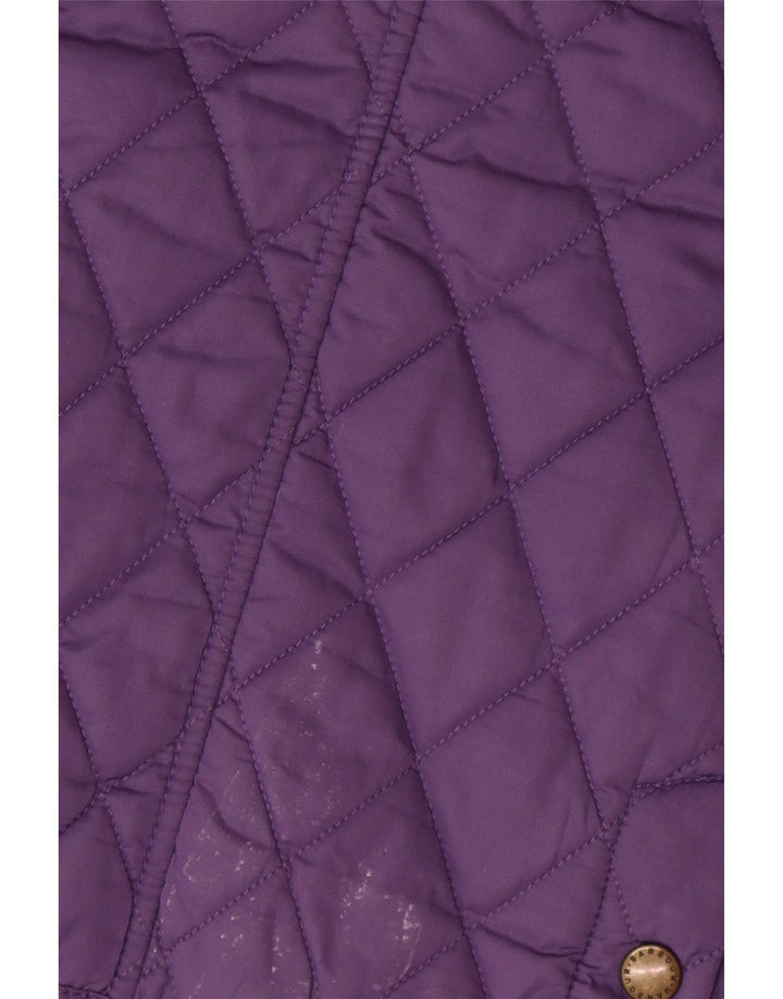 Barbour Womens Quilted Jacket UK 12 Medium Purple Polyester