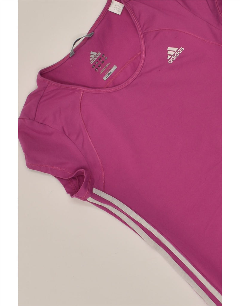 ADIDAS Womens Climalite T-Shirt Top UK 12 Medium  Pink Nylon | Vintage Adidas | Thrift | Second-Hand Adidas | Used Clothing | Messina Hembry 