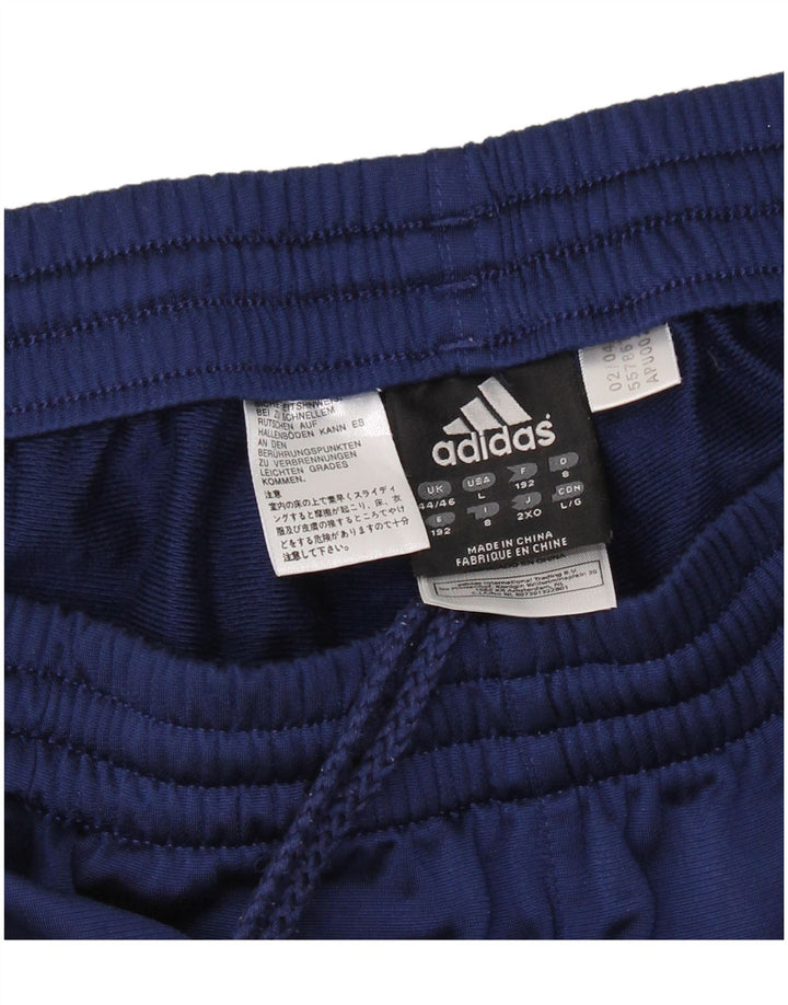 Adidas Mens Tracksuit Trousers UK 44/46 Large  Navy Blue Colourblock Cotton