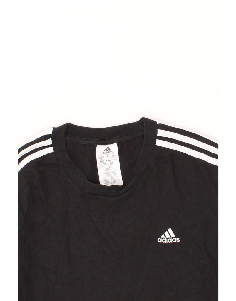 ADIDAS Womens Top Long Sleeve UK 12/14 Medium Black Cotton Vintage Adidas and Second-Hand Adidas from Messina Hembry 