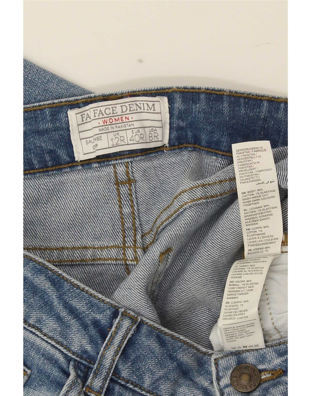 Fat Face Womens Cropped Jeans UK 12 Medium W32 L23 Blue Cotton
