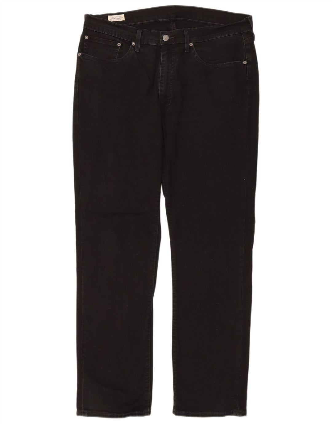 LEVI'S Mens Straight Jeans W36 L32 Black Cotton