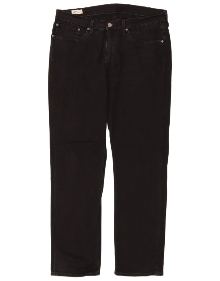 LEVI'S Mens Straight Jeans W36 L32 Black Cotton