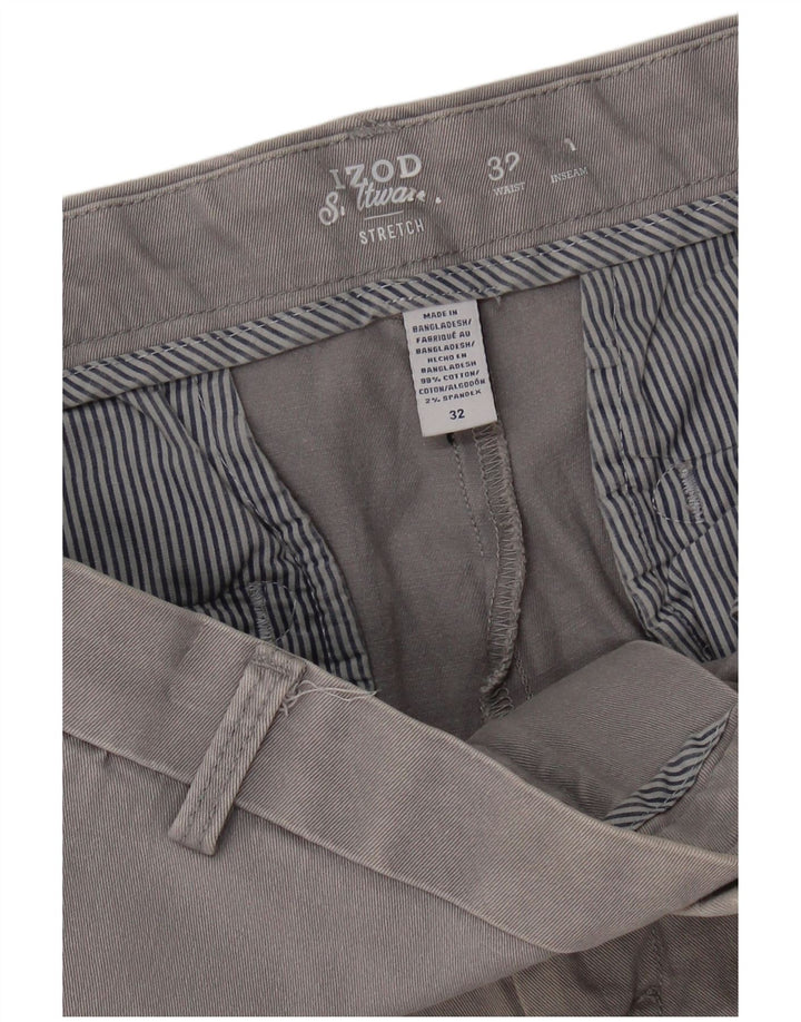 IZOD Mens Salt Water Chino Shorts W32 Medium  Grey Cotton