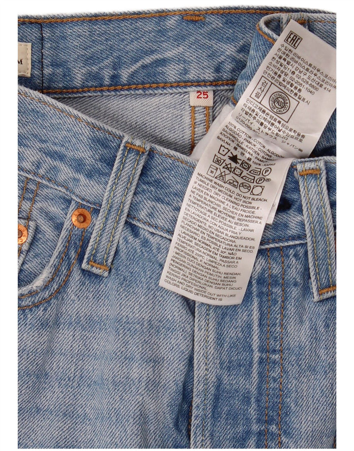 LEVI'S Womens Distressed Denim Skirt W25 XS Blue Cotton