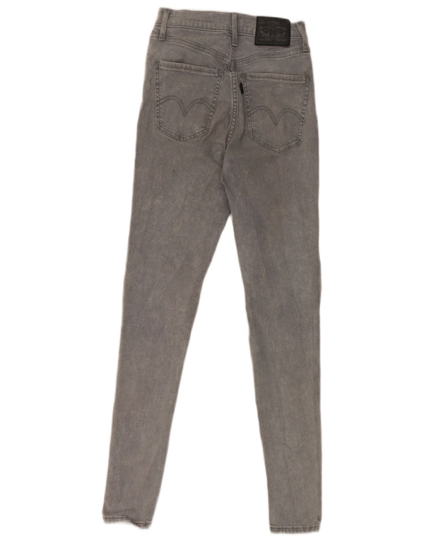 Levi's Womens Mile High Super Skinny Jeans W26 L30 Grey Cotton