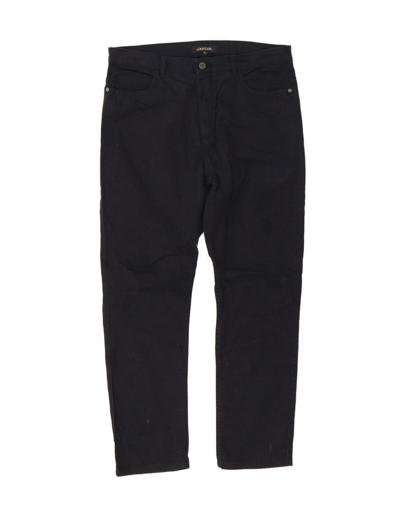 JAEGER Womens Straight Jeans UK 12 Medium W32 L27 Black Cotton Vintage Jaeger and Second-Hand Jaeger from Messina Hembry 