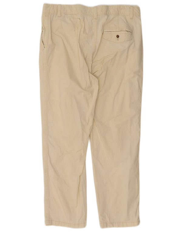 Marks & Spencer Womens Cropped Trousers UK 14 Large W32 L25 Off White