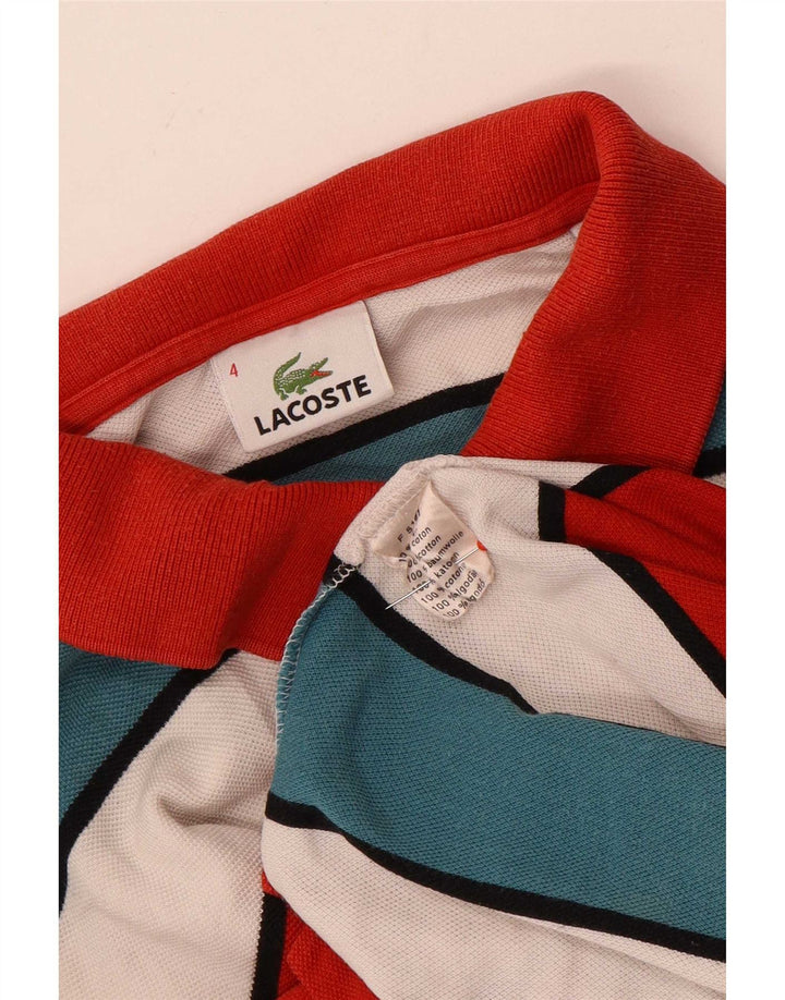 Lacoste Mens Polo Shirt Size 4 Medium Multicoloured Striped Cotton