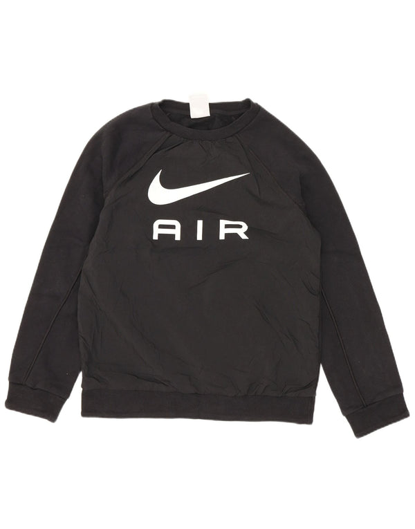 Nike Boys Graphic Sweatshirt Jumper 10-11 Years Medium Black Cotton