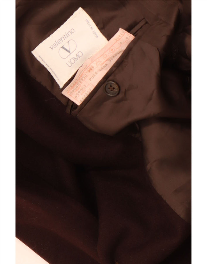 Valentino Mens 2 Button Blazer Jacket IT 50 Large Brown Wool