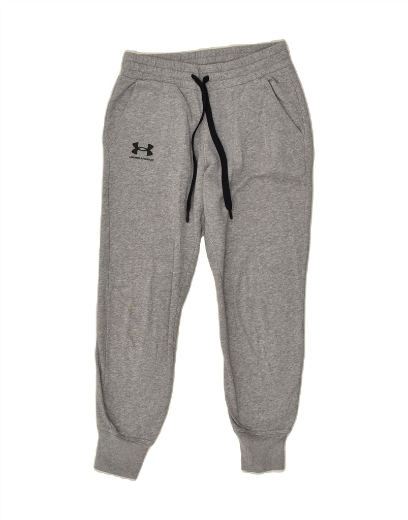 UNDER ARMOUR Mens Graphic Tracksuit Trousers Joggers XS Grey Cotton | Vintage Under Armour | Thrift | Second-Hand Under Armour | Used Clothing | Messina Hembry 