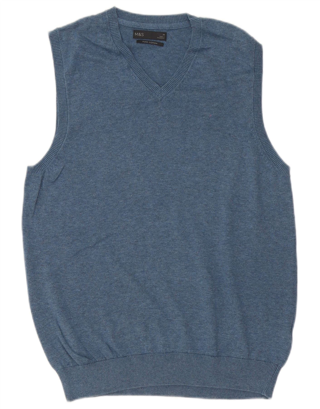 Marks & Spencer Mens Vest Tank Top Medium Blue Cotton