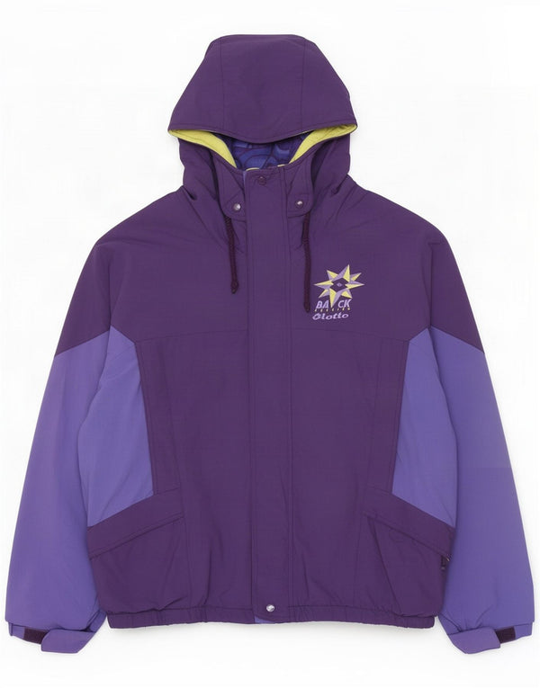 Lotto Womens Hooded Ski Jacket UK 16 Large Purple Colourblock Nylon