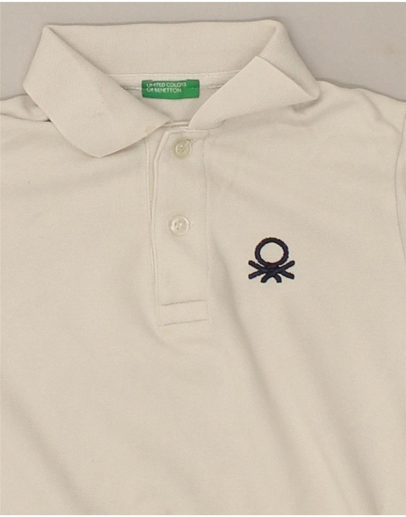 BENETTON Boys Polo Shirt 4-5 Years XS  White Cotton Vintage Benetton and Second-Hand Benetton from Messina Hembry 