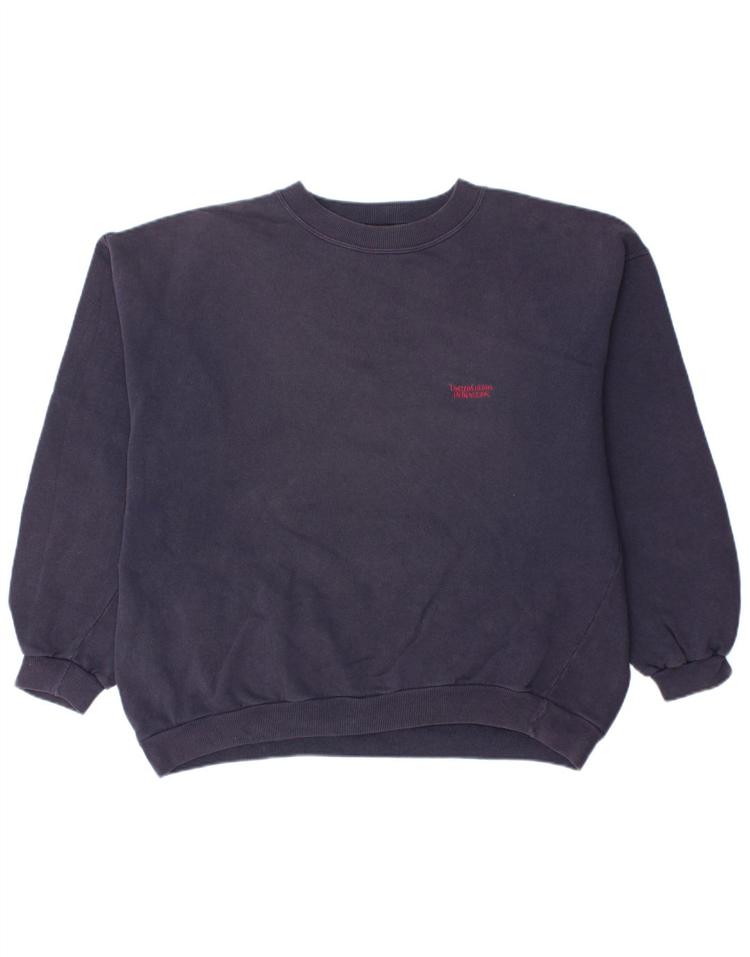 BENETTON Womens Oversized Sweatshirt Jumper UK 14 Medium Navy Blue Cotton